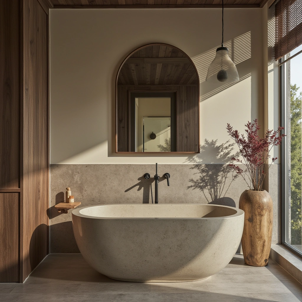 Idea 22: Create a Tropical-Inspired Sanctuary with a Freestanding Tub