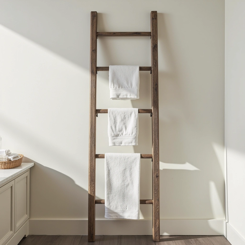 23. Vintage Ladder Towel Rack