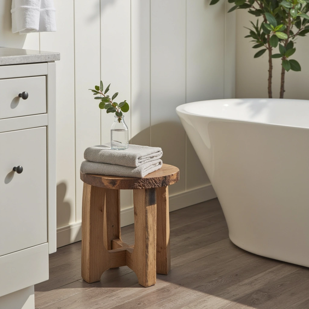 27. Rustic Wooden Stool