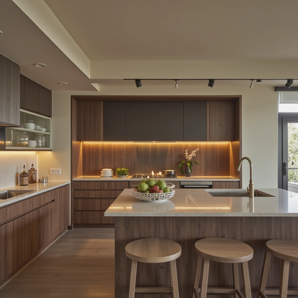 22. Kitchen with a Fireplace