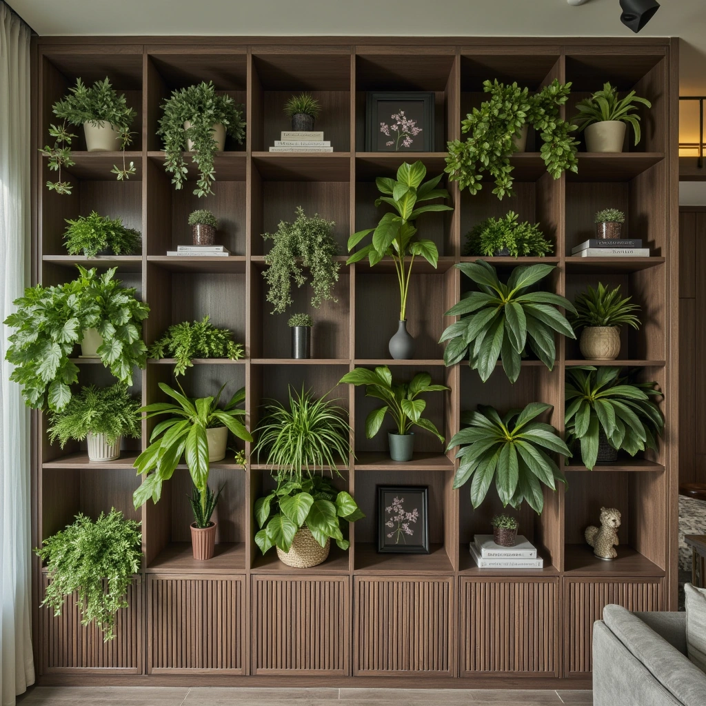 22. Greenery-Filled Shelves