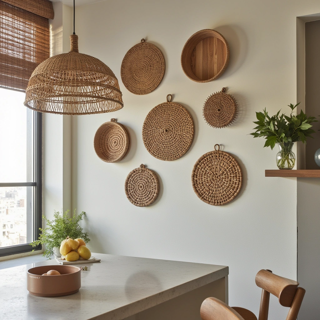 8. Woven Wall Basket Display