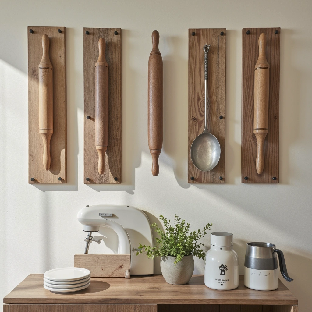 10. Antique Kitchen Tools as Wall Decor