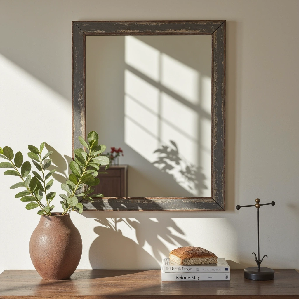 17. Vintage Mirrors with Distressed Frames