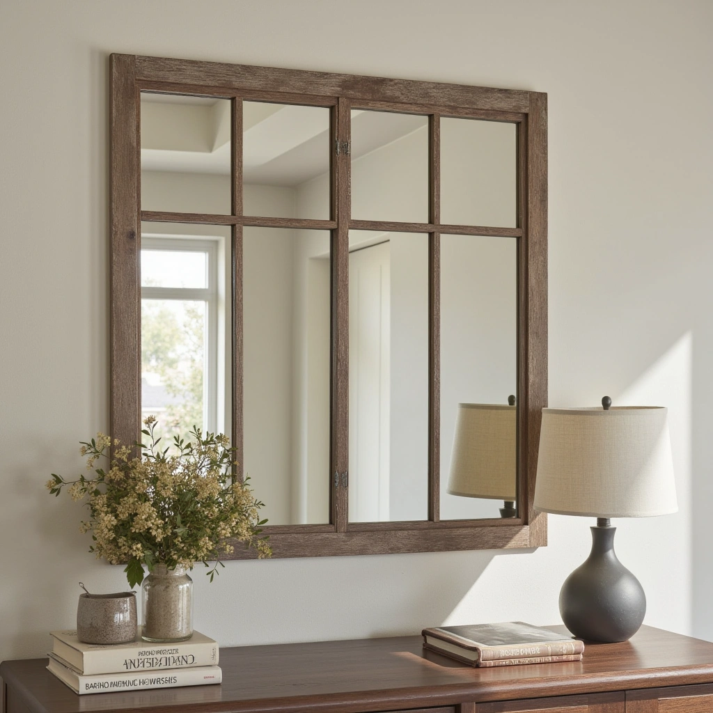 5. Antique Window Pane Mirrors