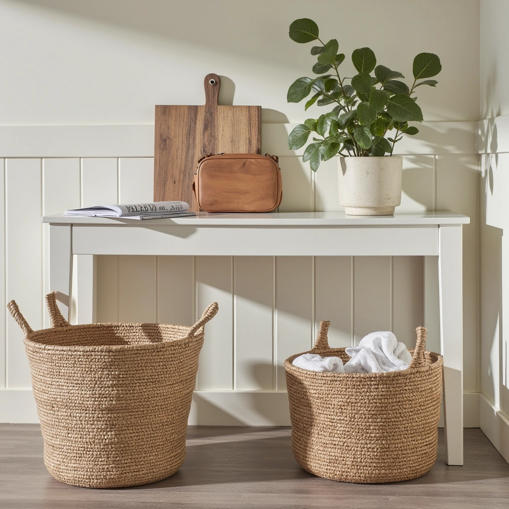 6. Woven Baskets for Storage and Texture