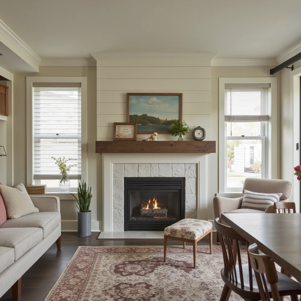 7. Farmhouse-Style Fireplace Mantel
