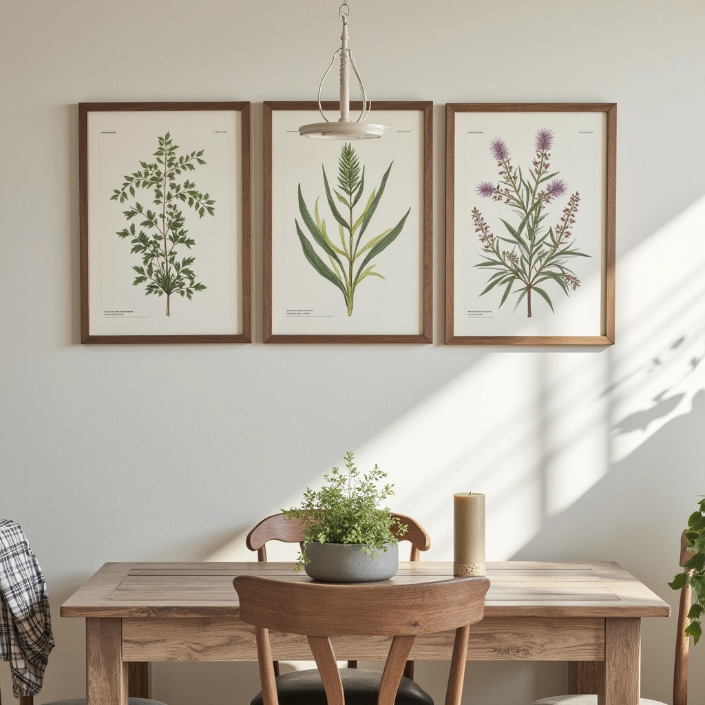 9. Botanical Prints in Distressed Frames