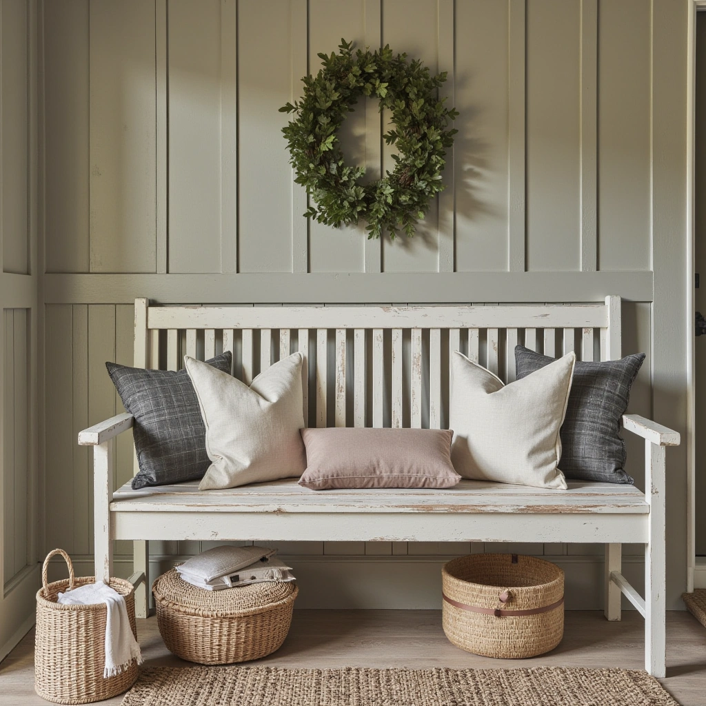 11. Bench Seating with Throw Pillows