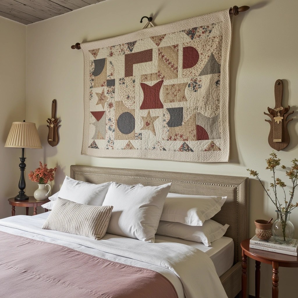 13. Quilted Textile Wall Hangings