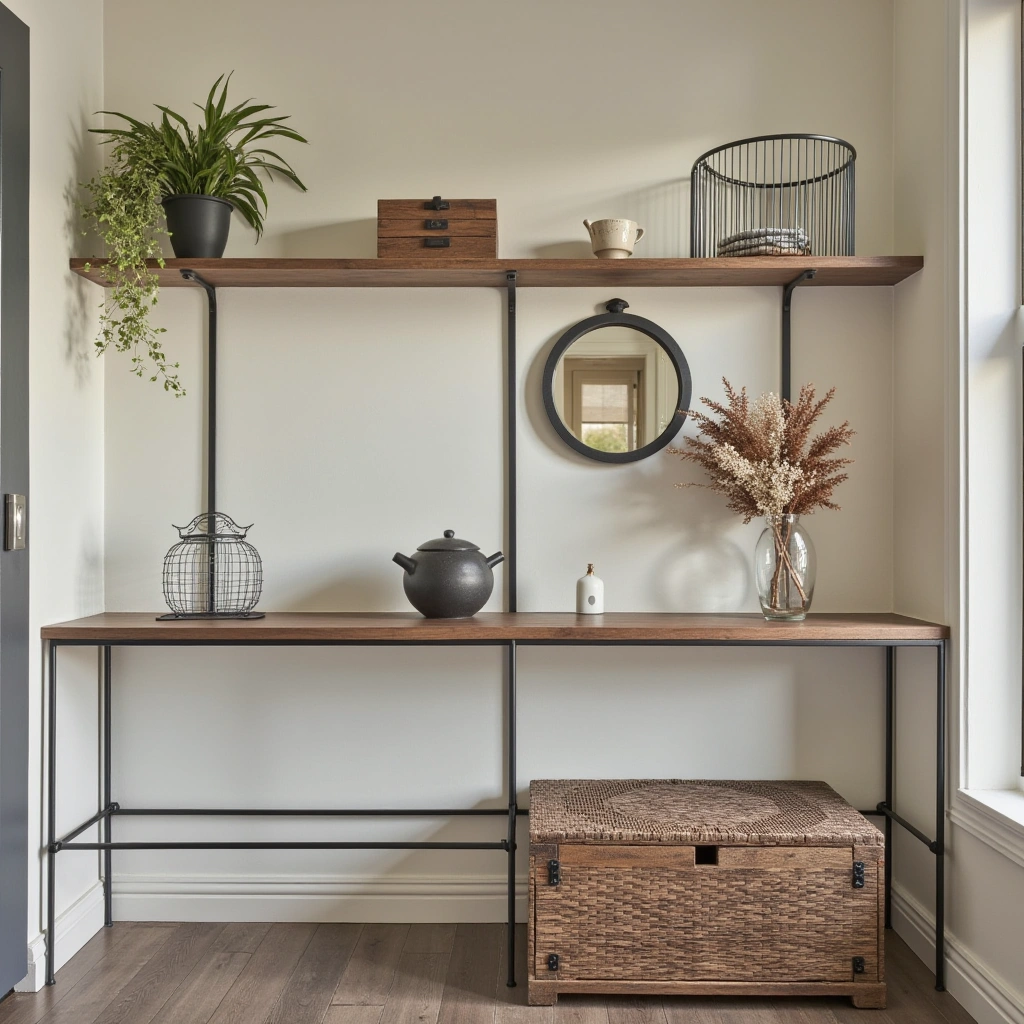 15. Mix of Metal and Wood Accents