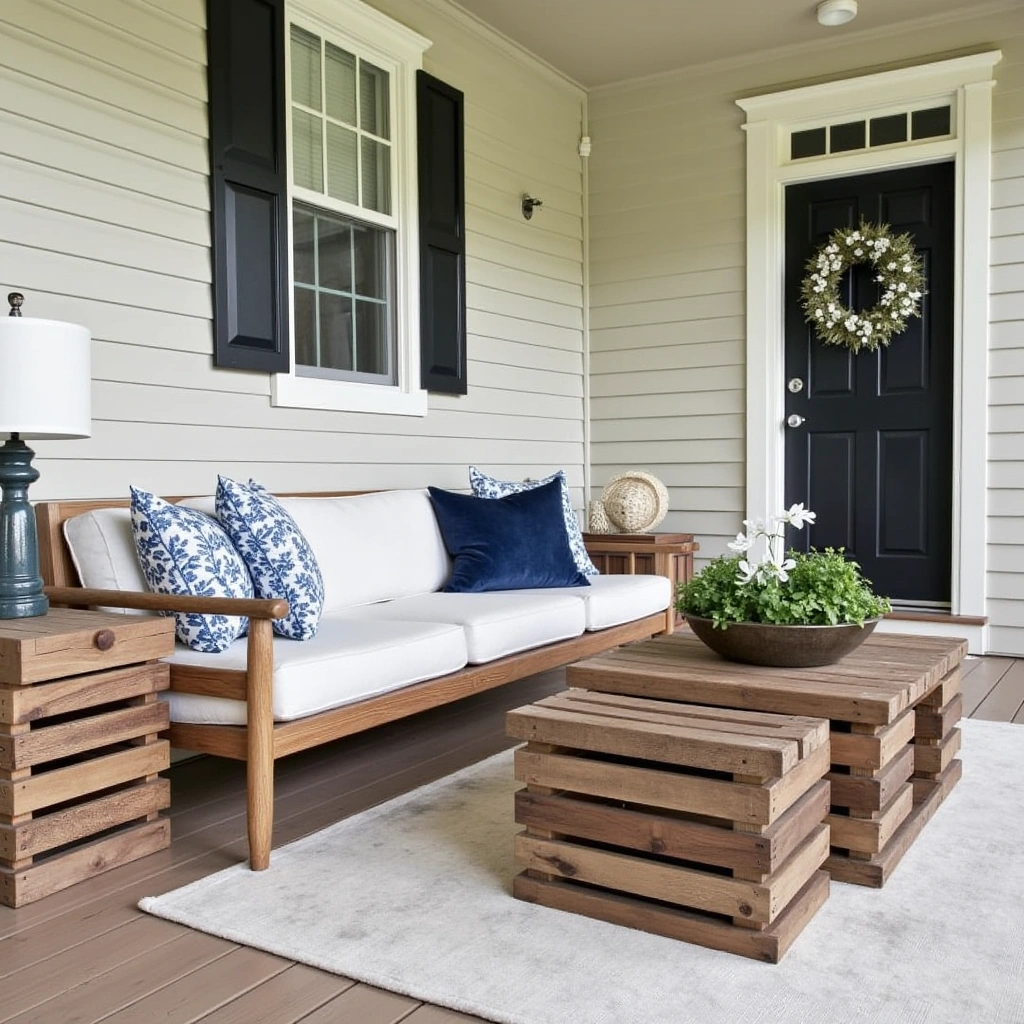 5. Rustic Wooden Crate Tables
