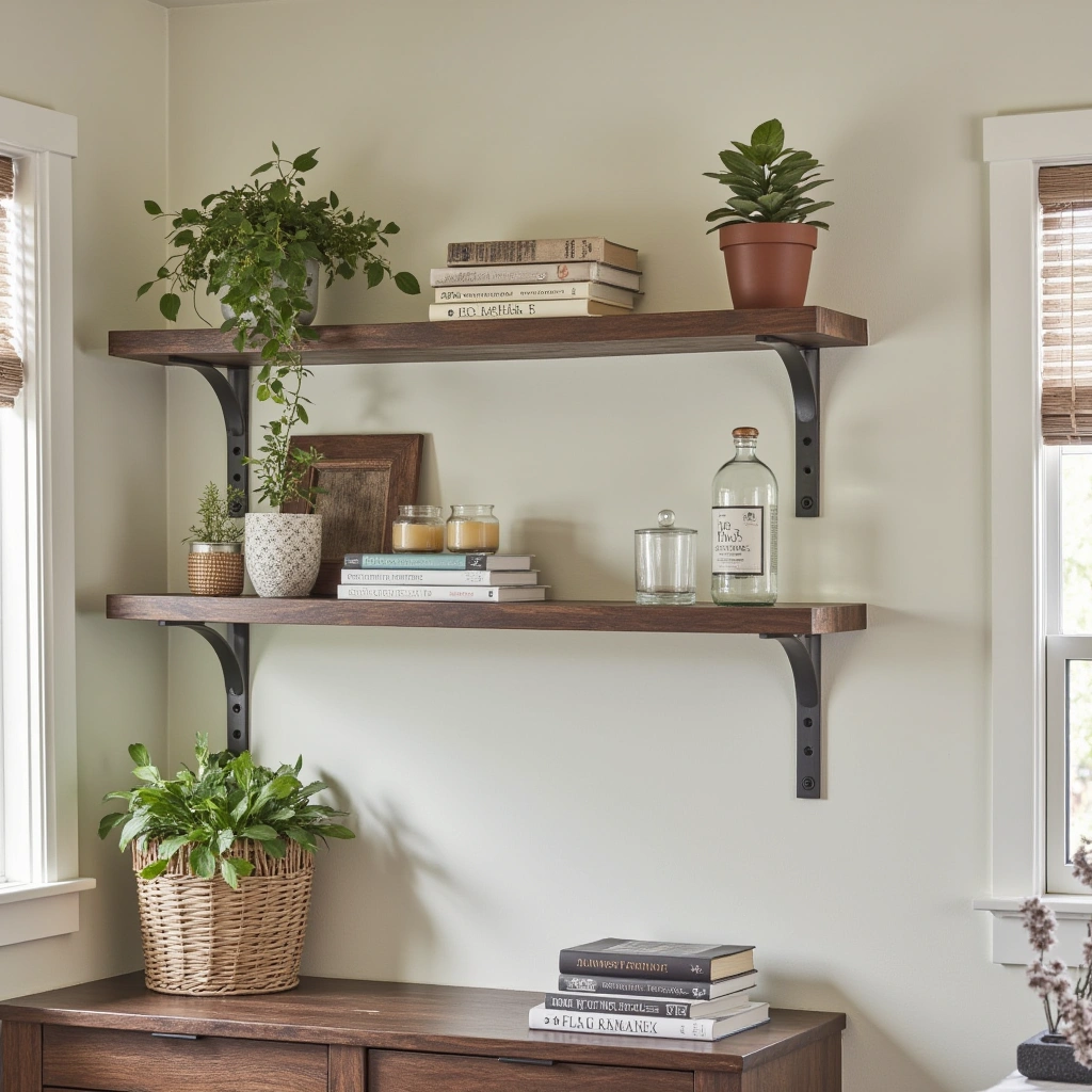 8. Floating Wood Shelves