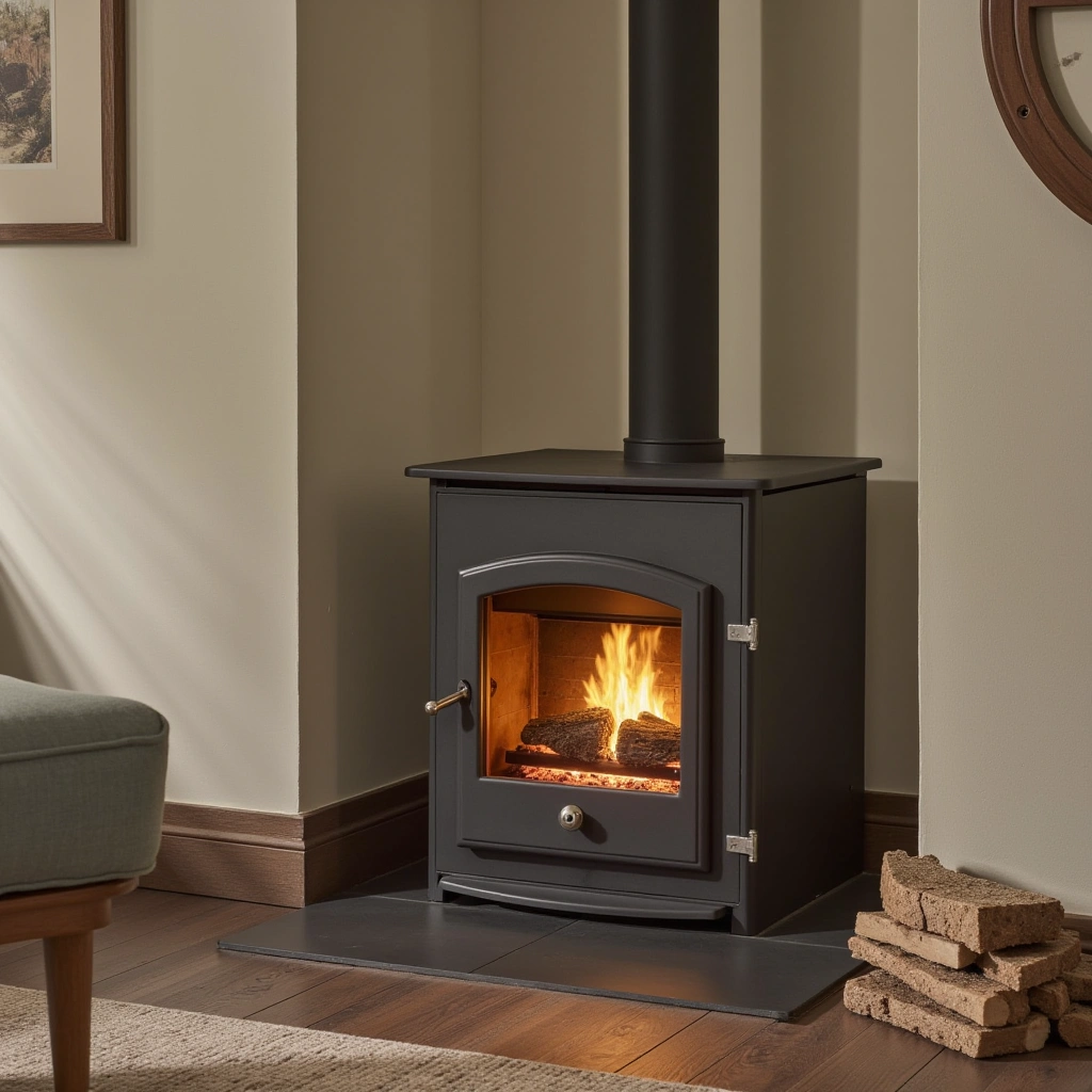 6. Wood-Burning Stove Fireplace