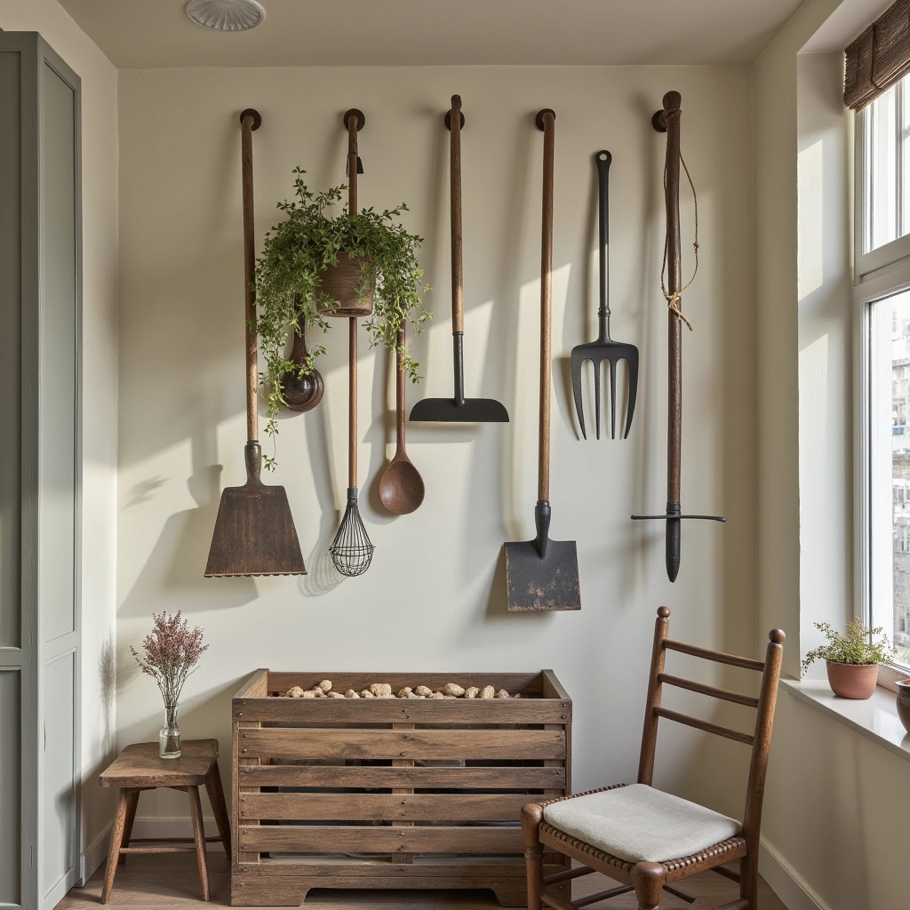 15. Vintage Farm Tools Display