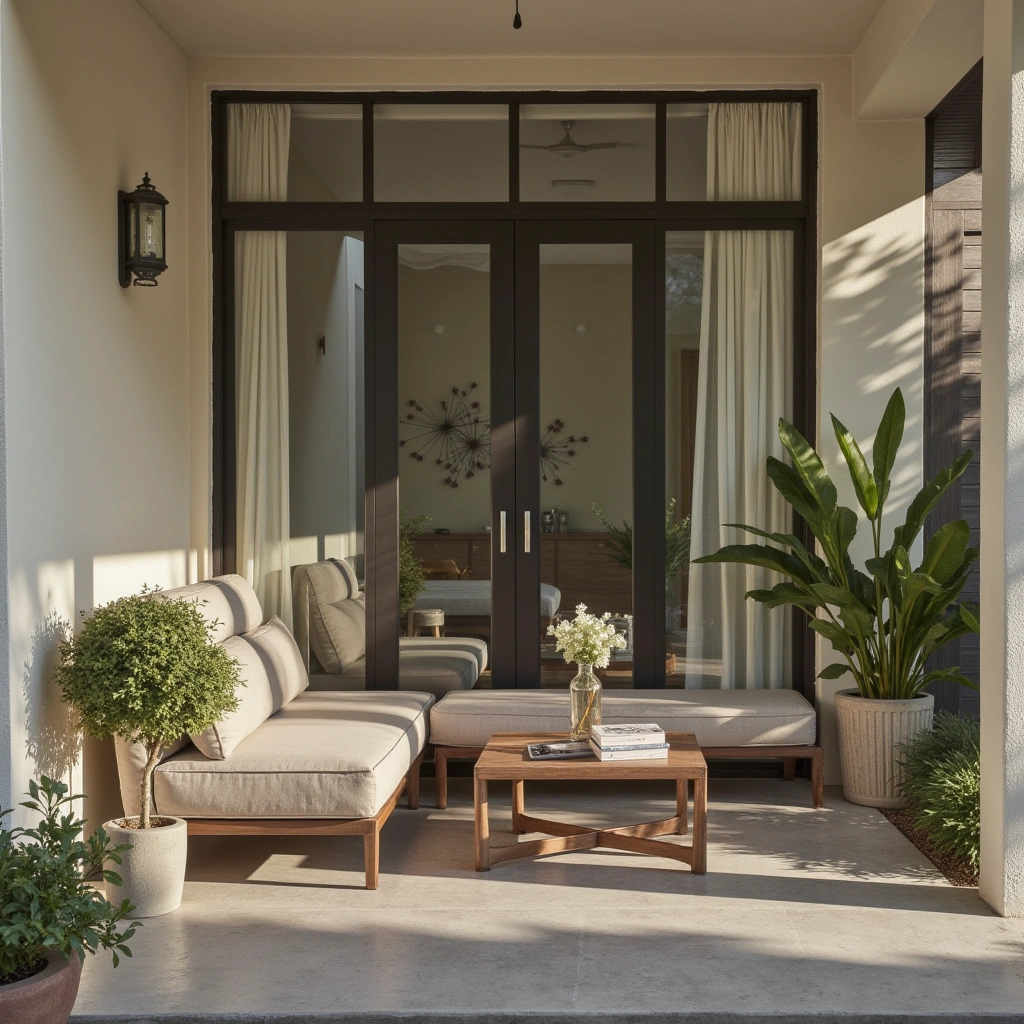 11. Minimalist Porch with Sleek Furniture