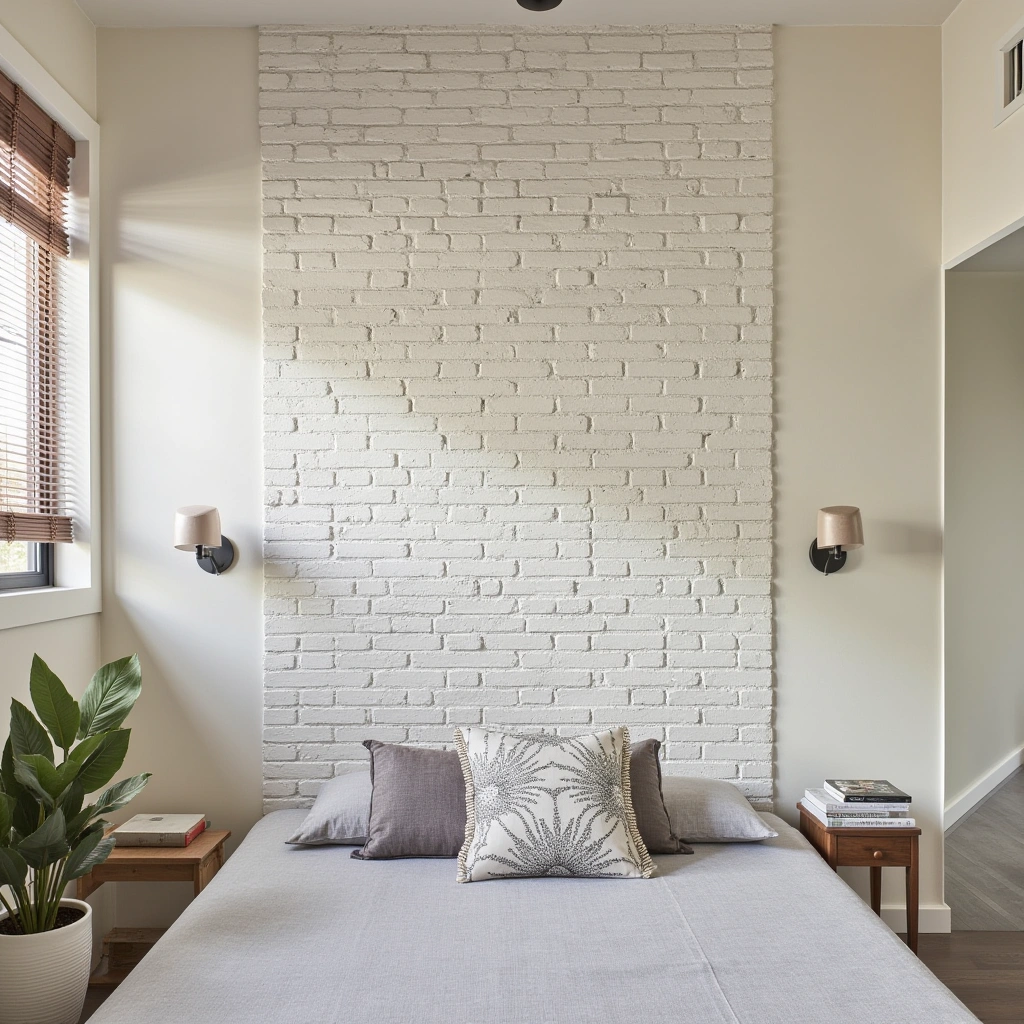 2. Whitewashed Brick Fireplace for a Light, Airy Feel