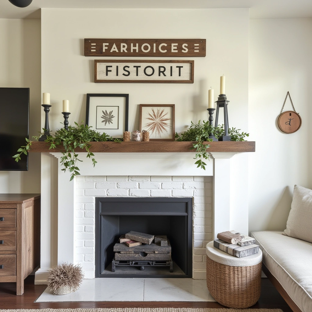 20. Farmhouse Mantel Styling