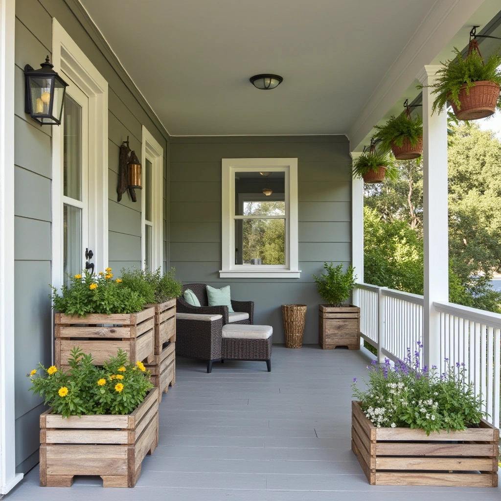 18. Wooden Crate Planters