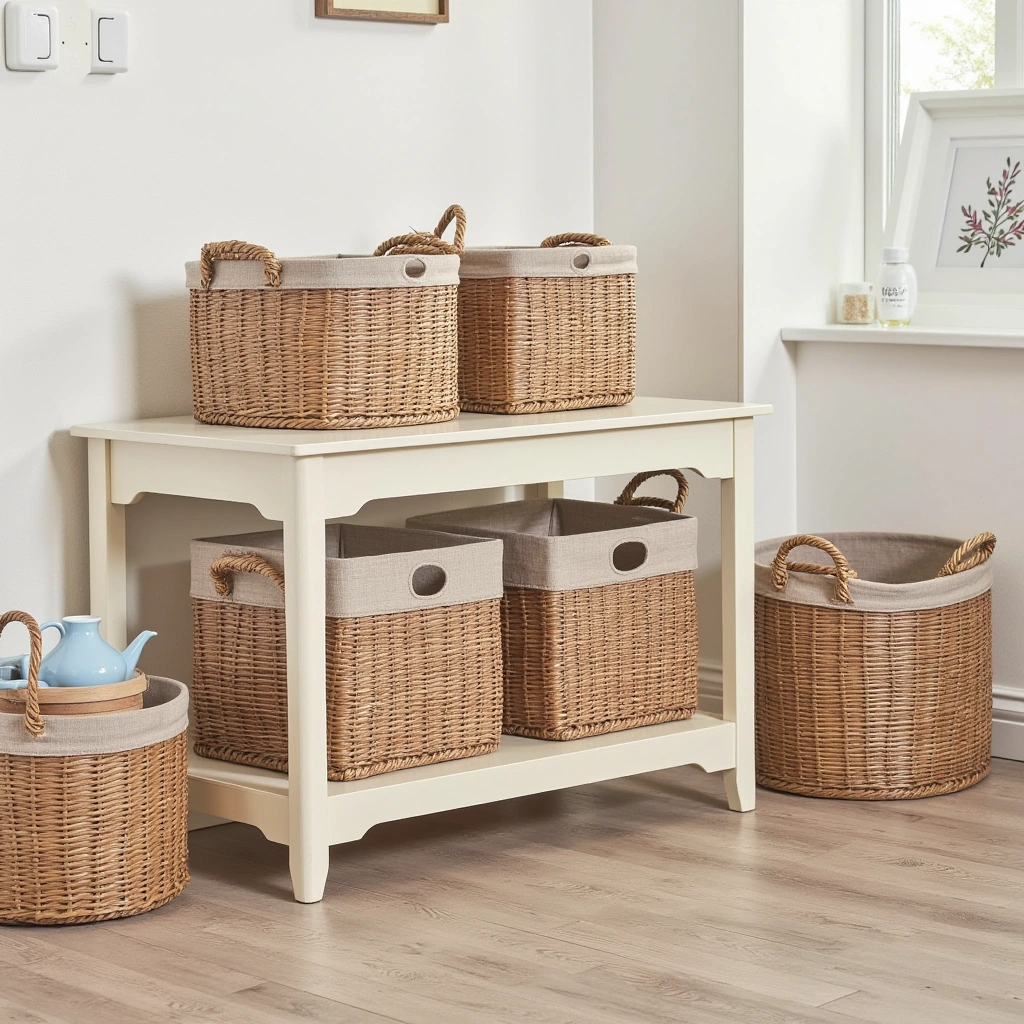 9. Woven Basket Storage Solutions