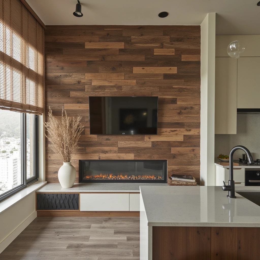 12. Reclaimed Wood Accent Wall