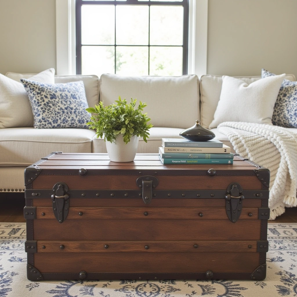 15. Antique Trunk as a Coffee Table