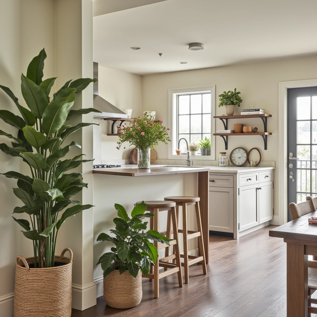 20. Greenery and Fresh Flowers for Life and Color