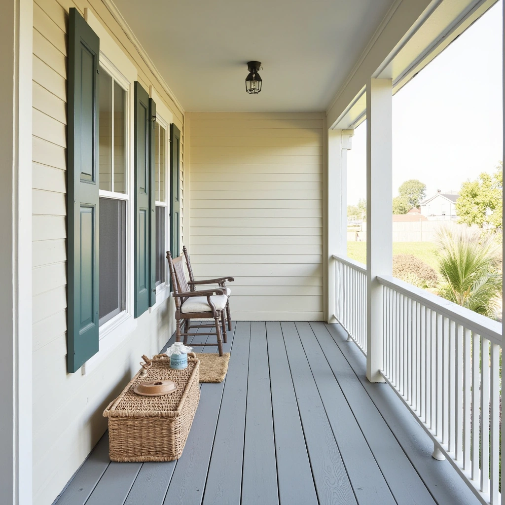 18. Painted Porch Floors in Soft Neutrals