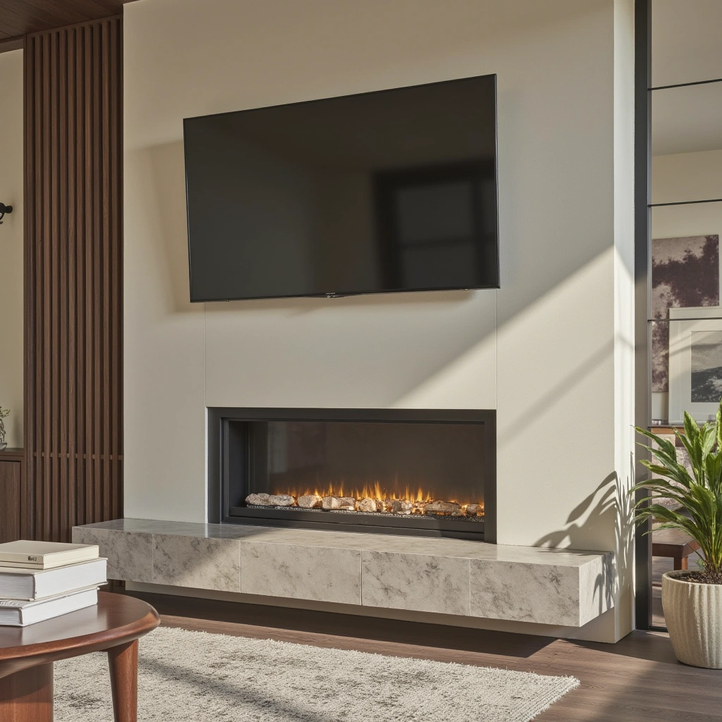 9. Floating Hearth Fireplace