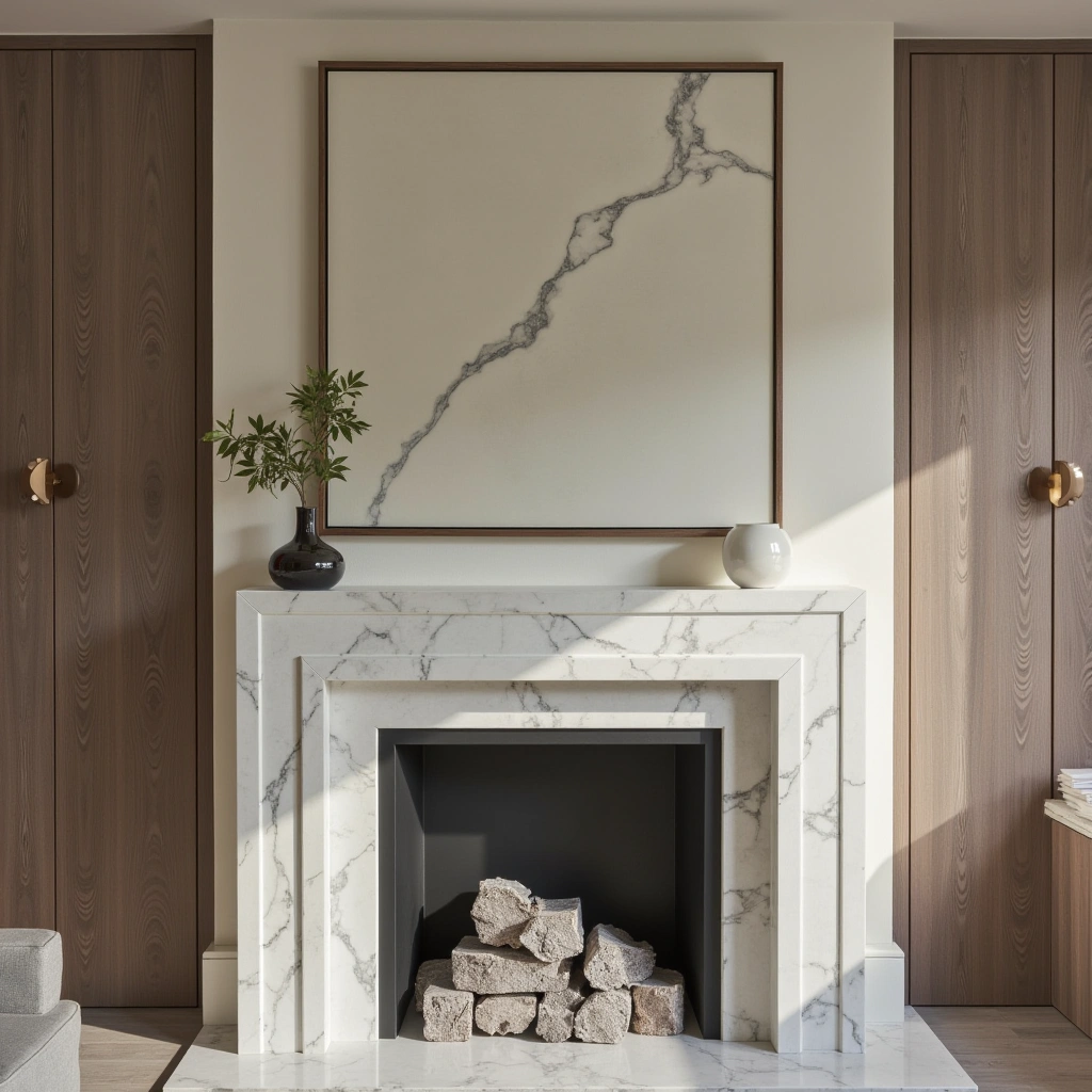 10. Marble Surround Fireplace