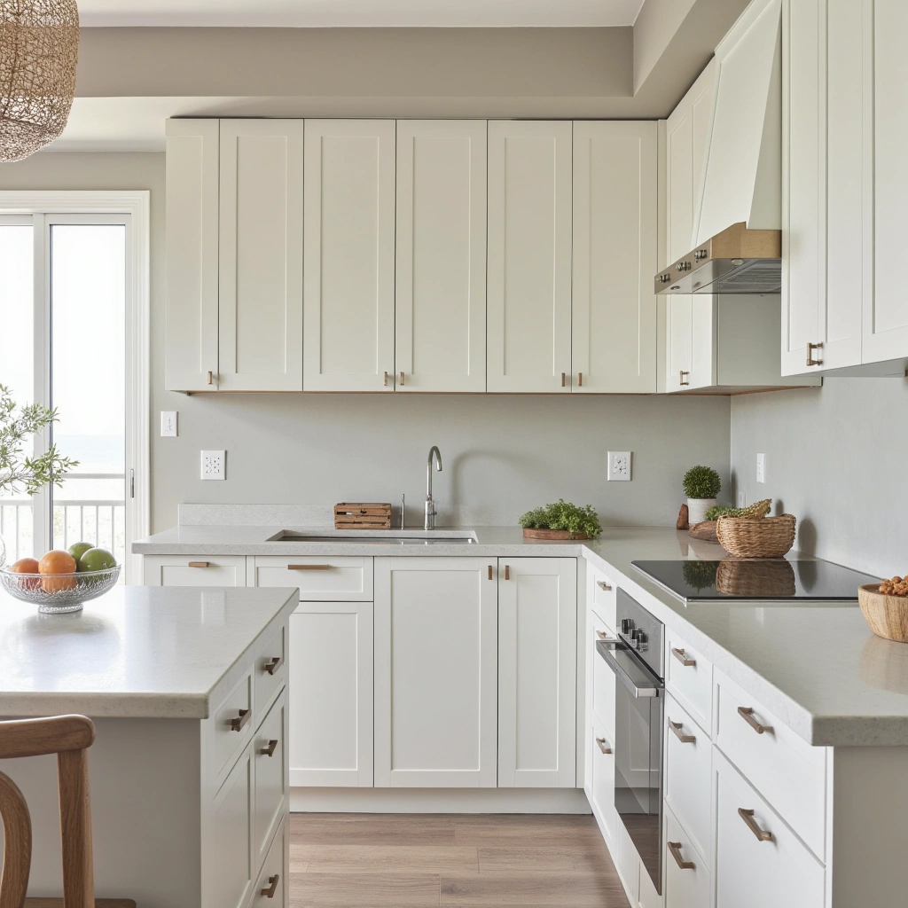 1. Light and Breezy White Cabinets