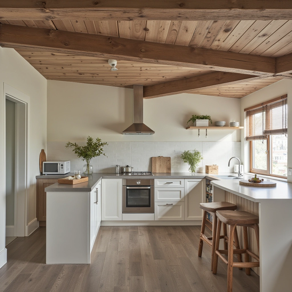 9. Exposed Wooden Beams: Architectural Detail with Rustic Appeal