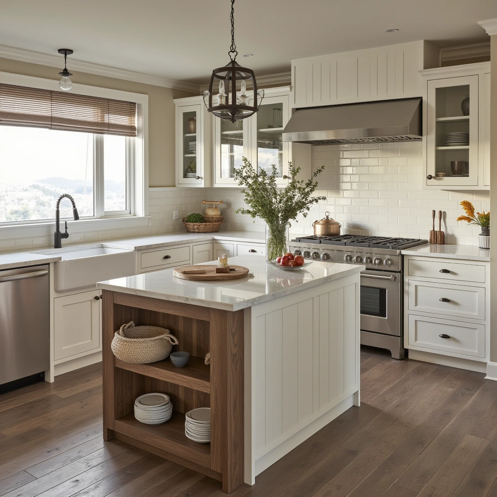 12. Cottage-Style Kitchen Island: Heart of the Home