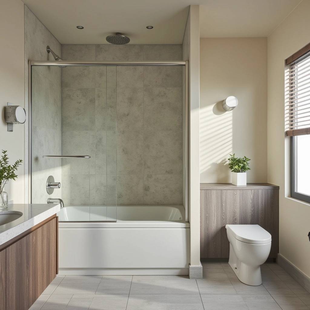 2. Walk-In Shower with Glass Enclosure