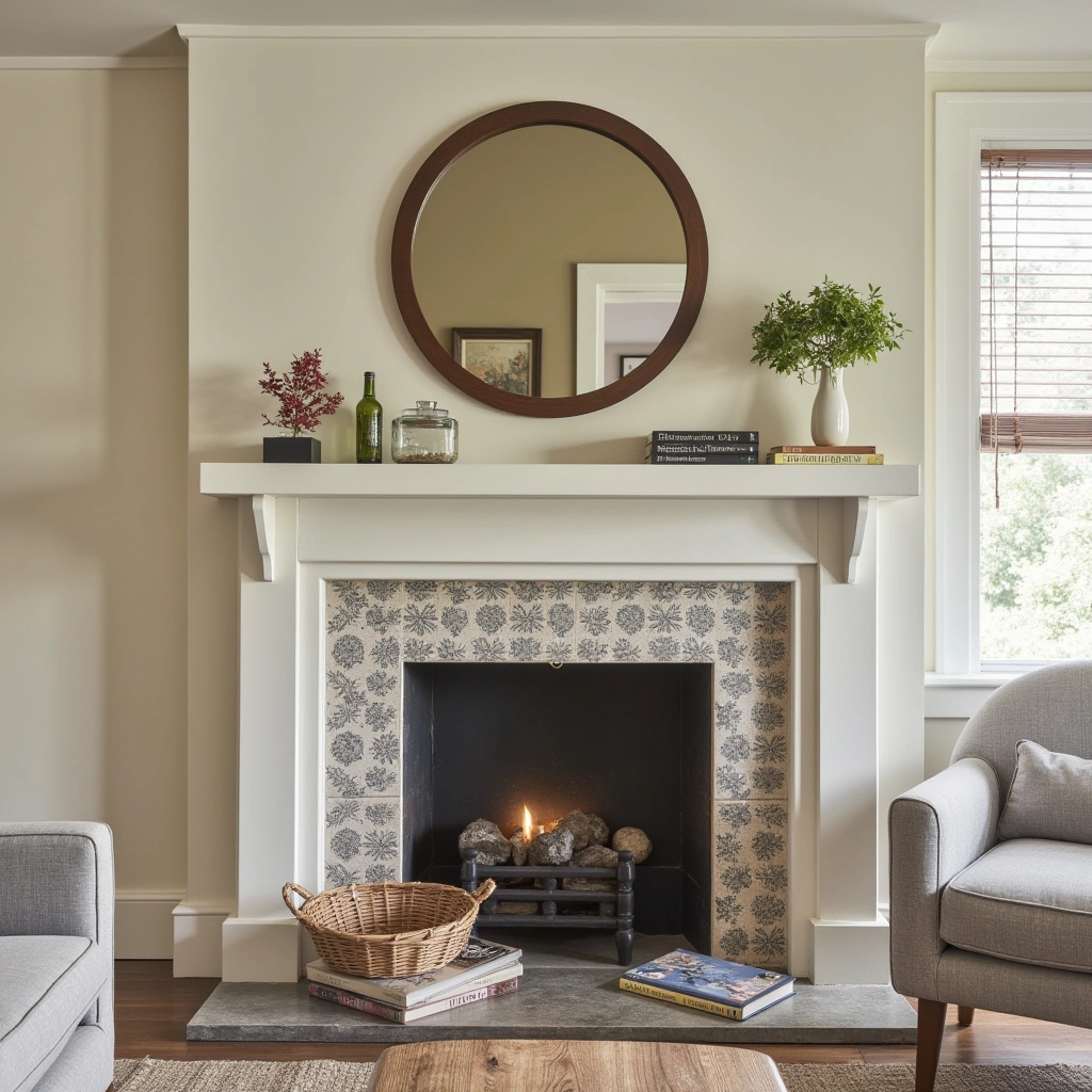 9. Vintage Tile Fireplace Surround