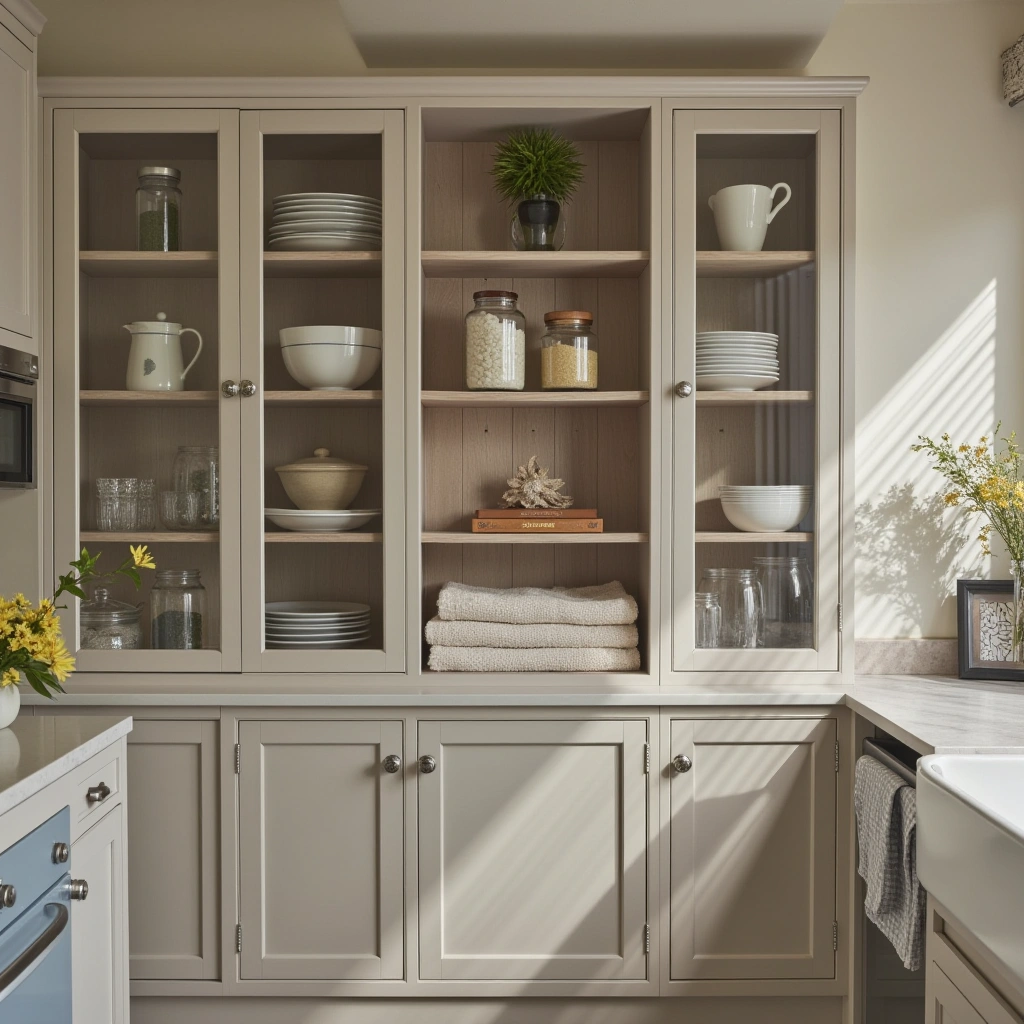 11. Open Larder Cupboards with Glass Doors