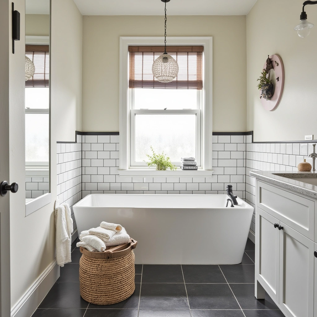 1. Classic White Subway Tiles with Dark Grout