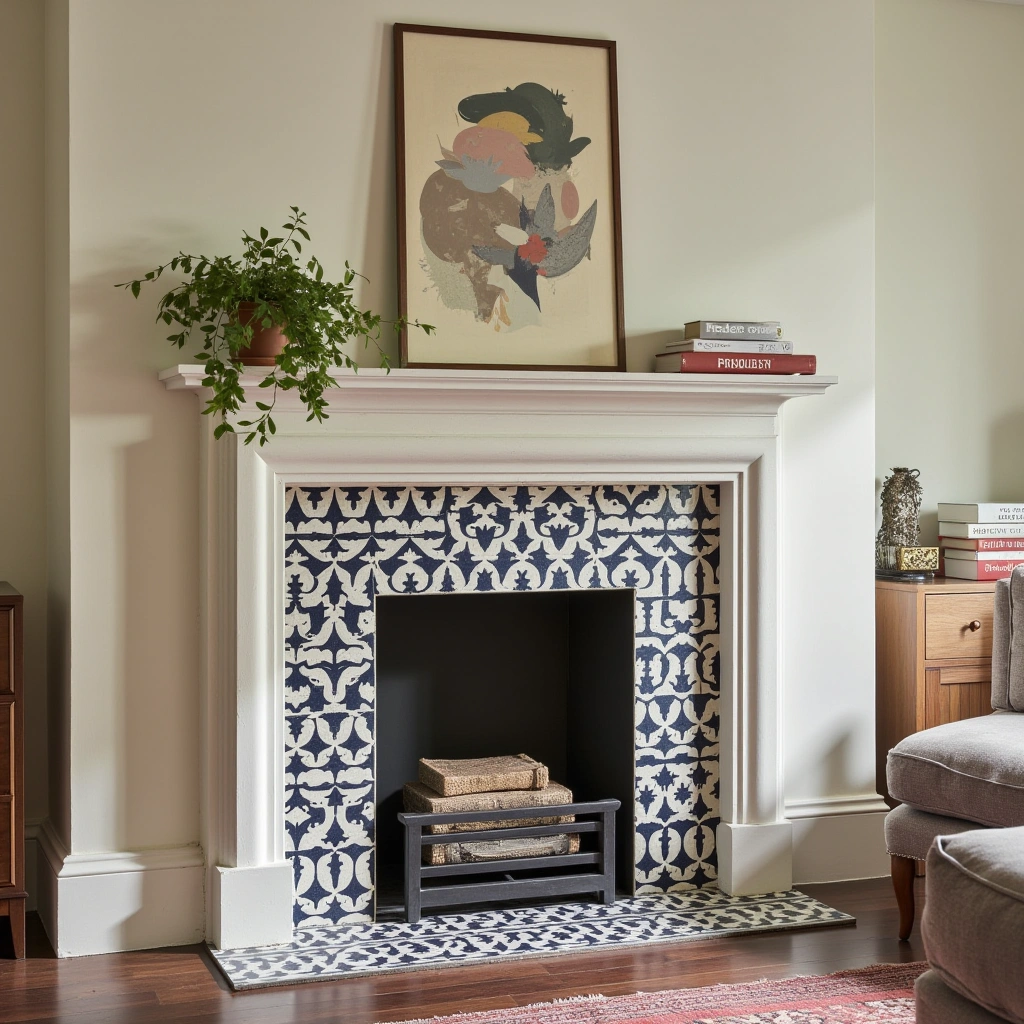 15. Tiled Fireplace Surround