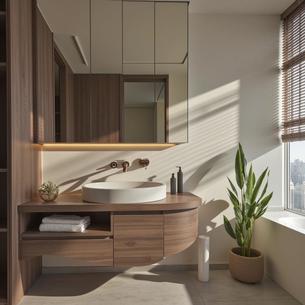 1. Minimalist Design with Floating Vanities