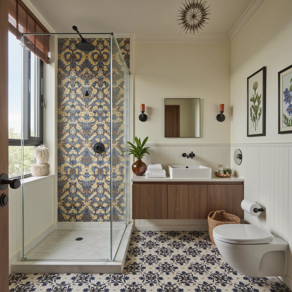 10. Patterned Cement Tiles for Artistic Flair