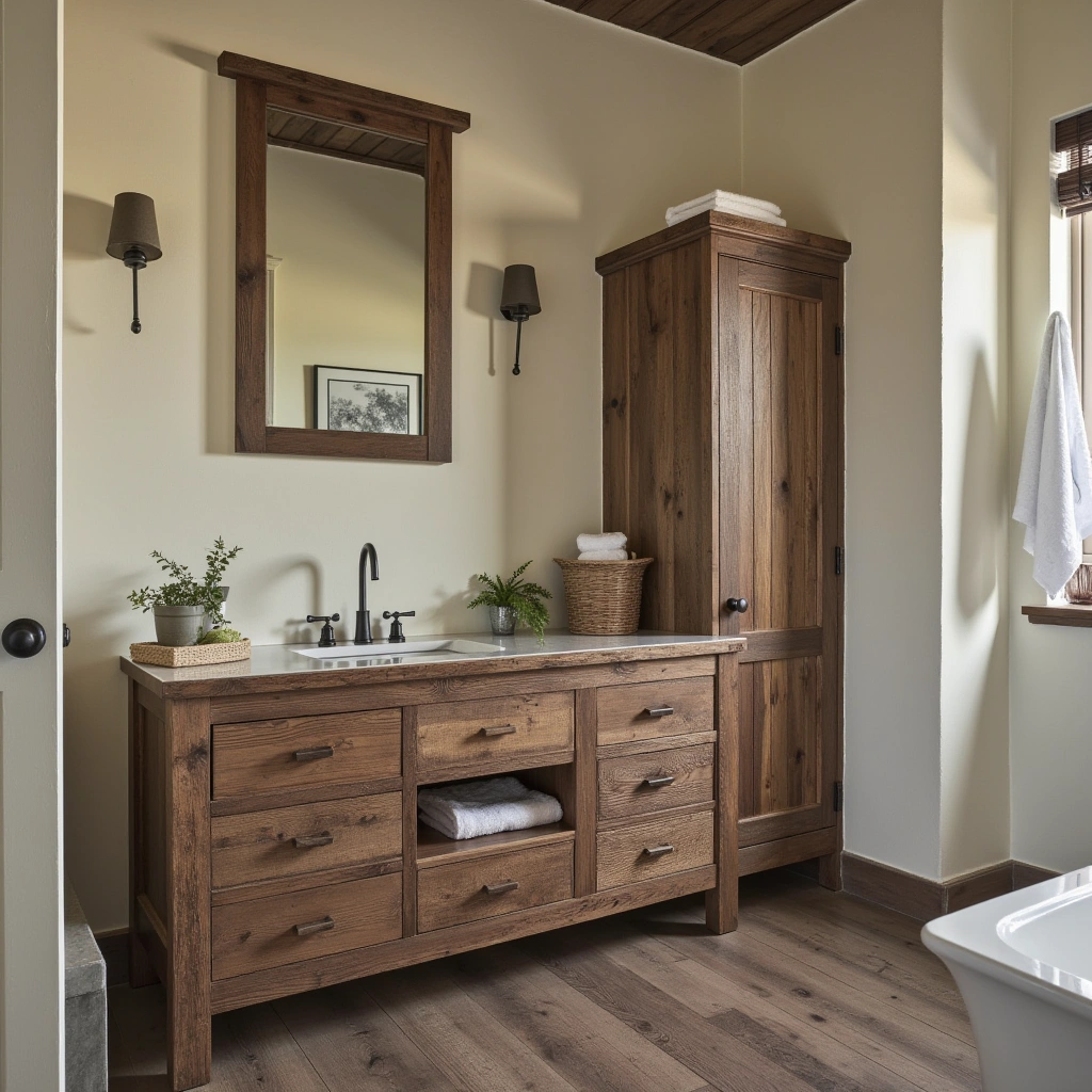 6. Rustic Reclaimed Wood Vanity