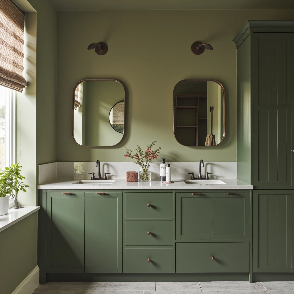 7. Olive Green Cabinets for Bold Storage