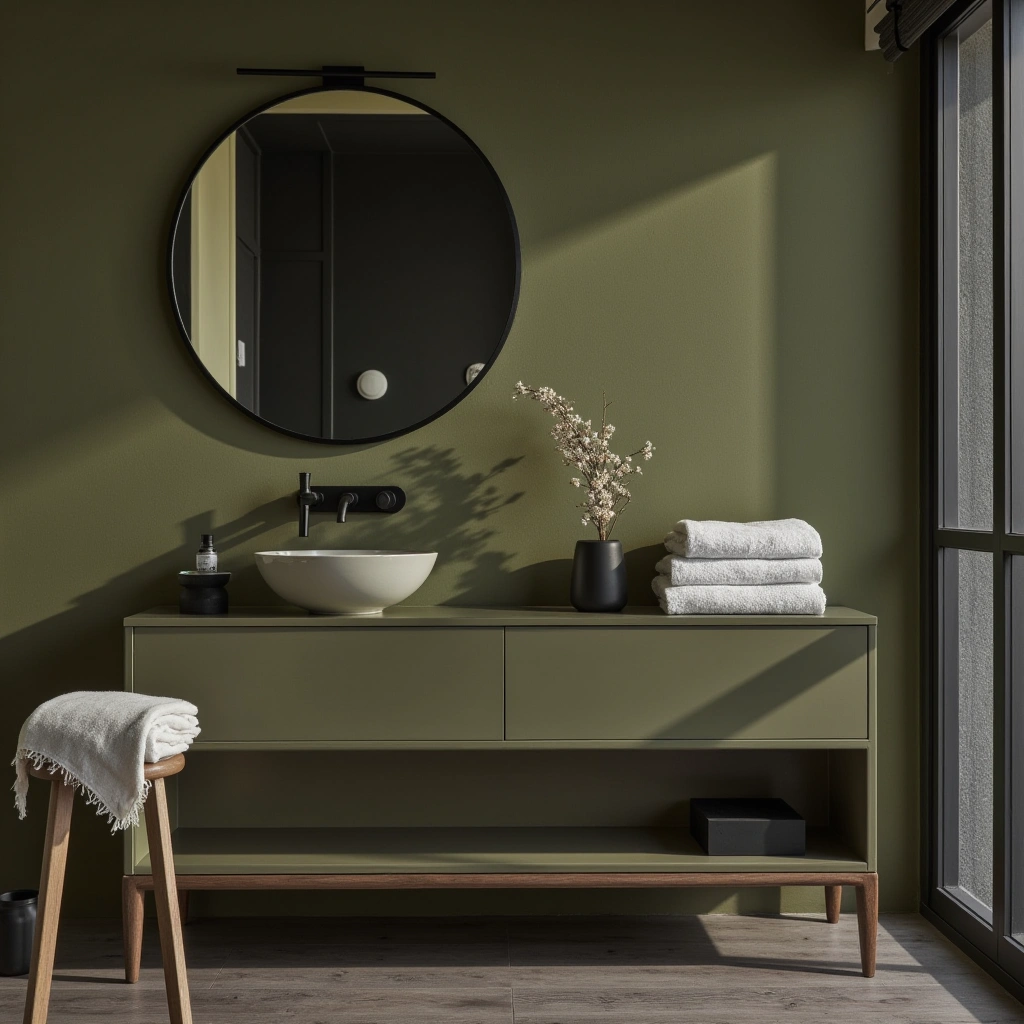 9. Olive Green and Black for a Dramatic Twist