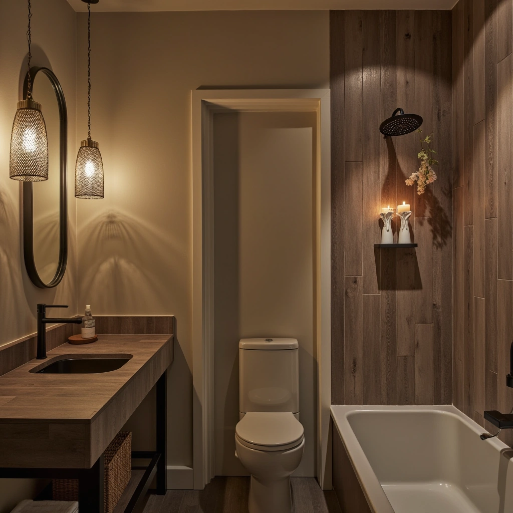 4. Warm, Ambient Lighting with Lanterns and String Lights