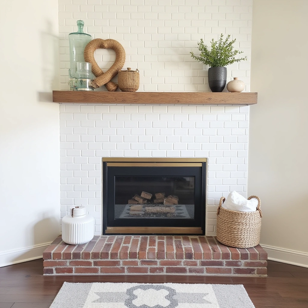 10. Subway Tile Fireplace Surround