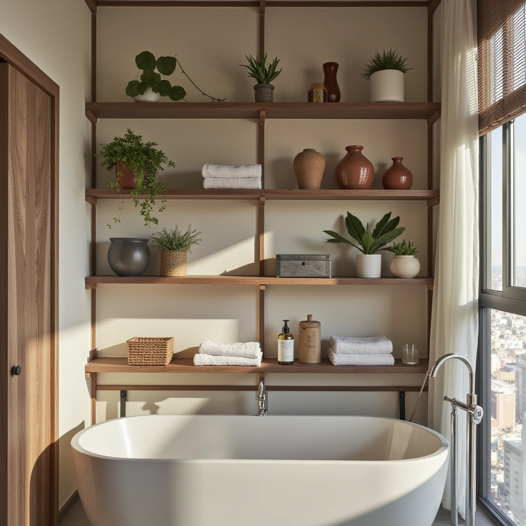 8. Open Shelving with Eclectic Displays