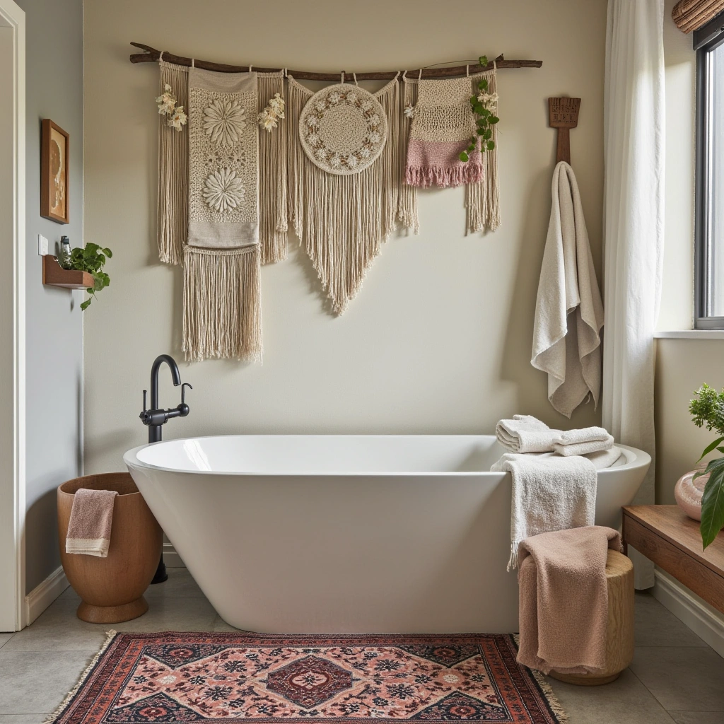 2. Layered Textiles and Patterned Rugs