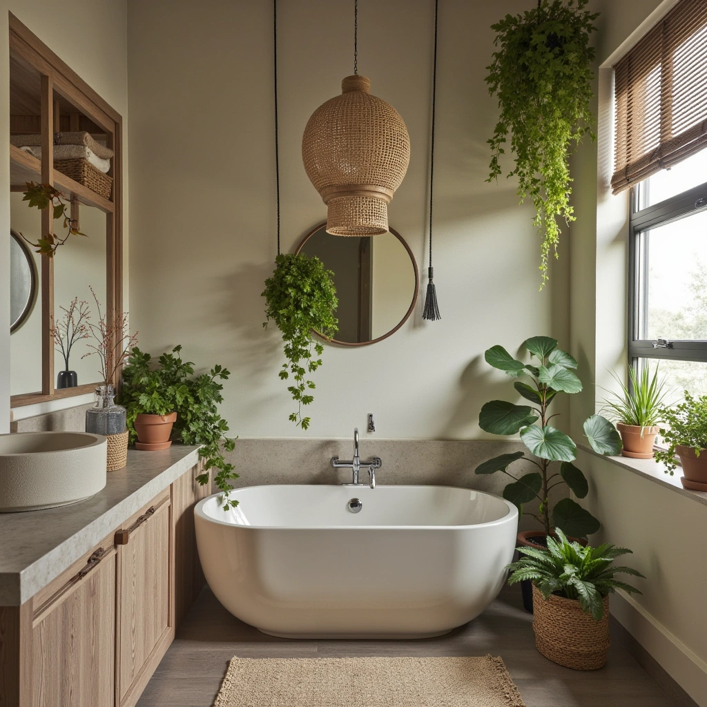 3. Abundant Greenery with Hanging and Potted Plants