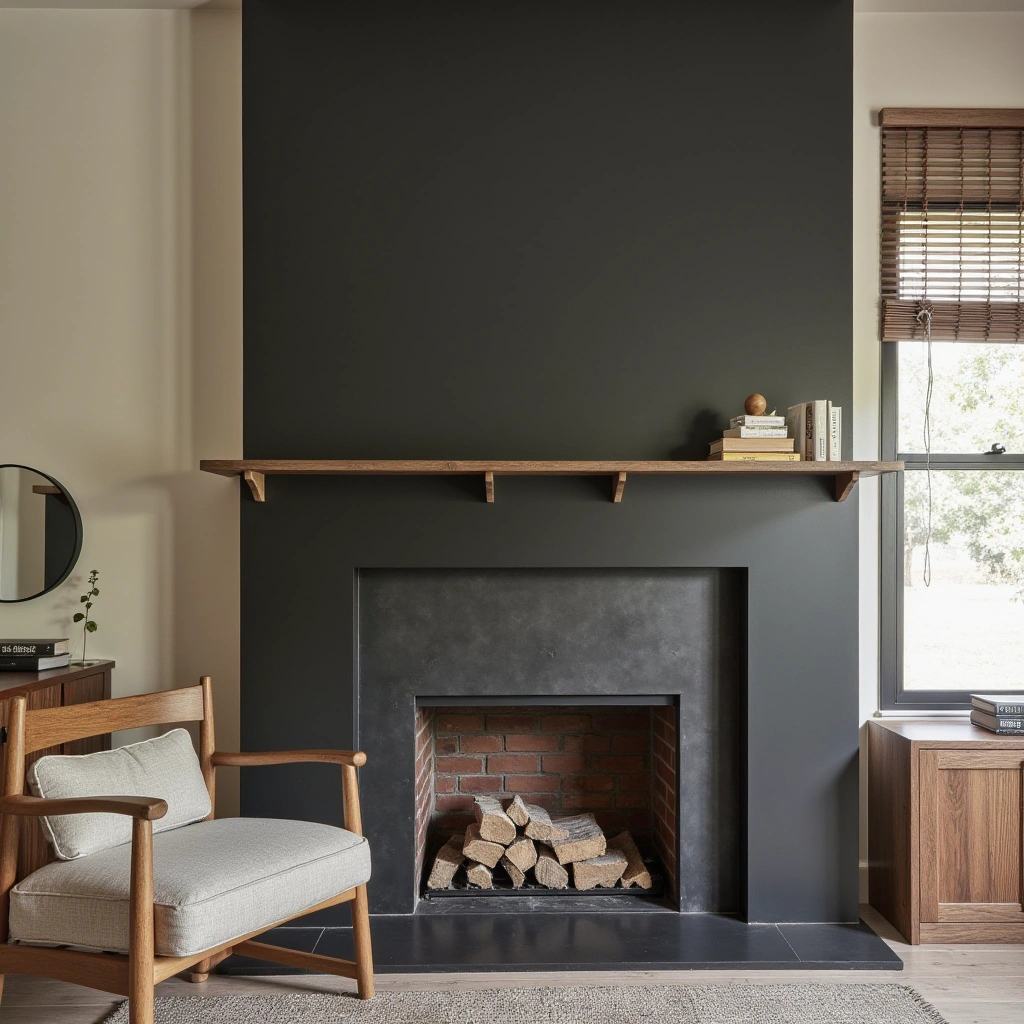 13. Modern Farmhouse Fireplace with Black Steel Surround