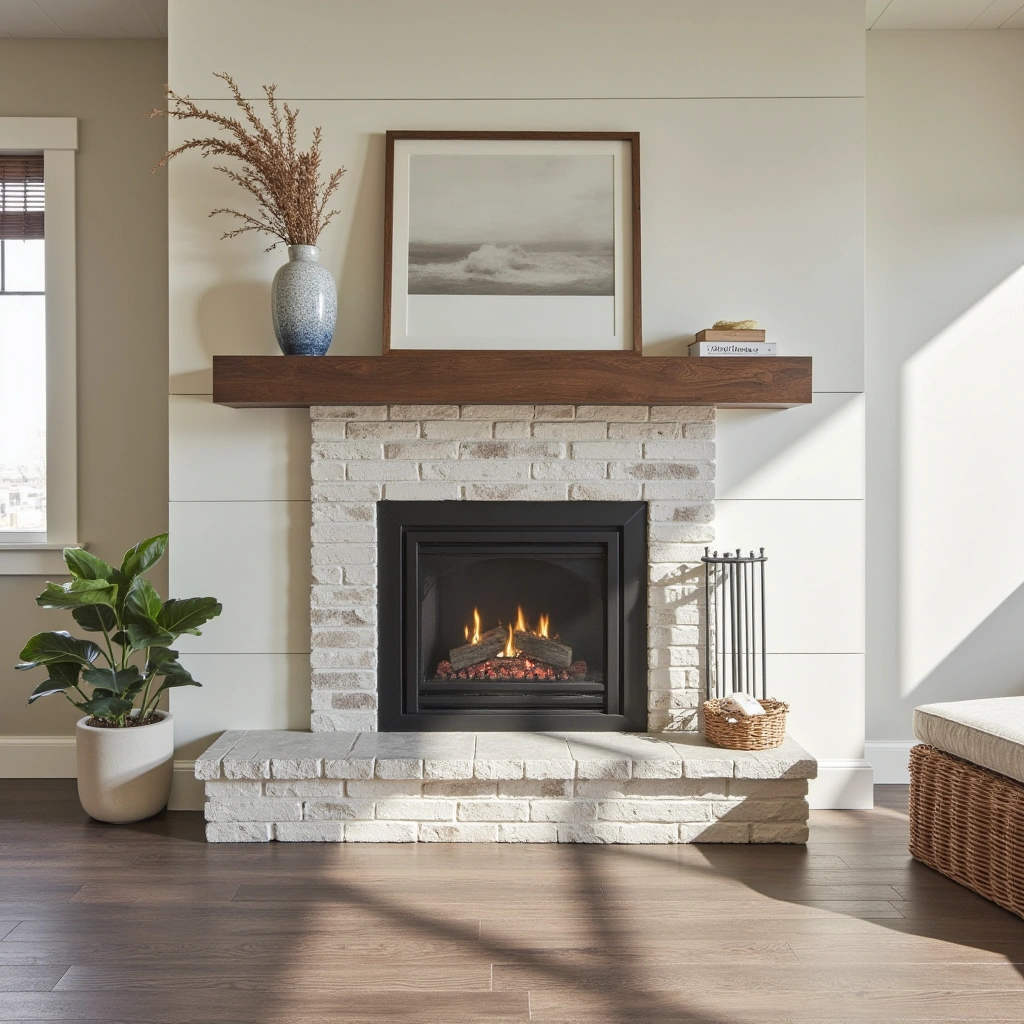 17. Modern Farmhouse Fireplace with Gas Insert